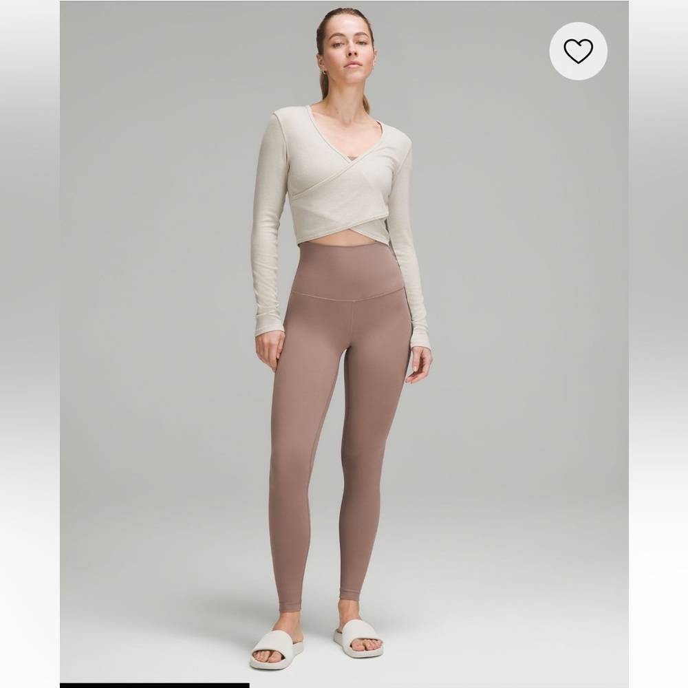 Lululemon Wrap-Front Ribbed Long-Sleeve Top Size 8